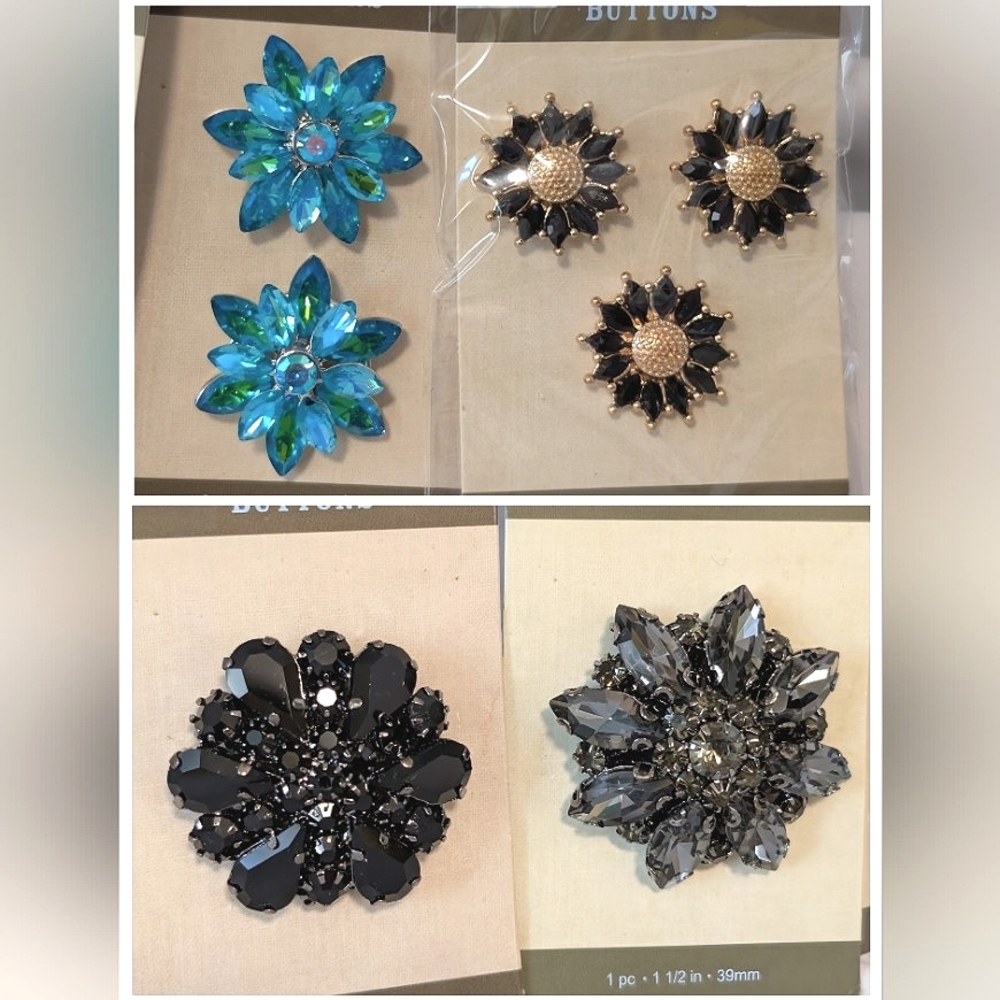 4 different Sew-ology design button sets are perfect for garments, accessories